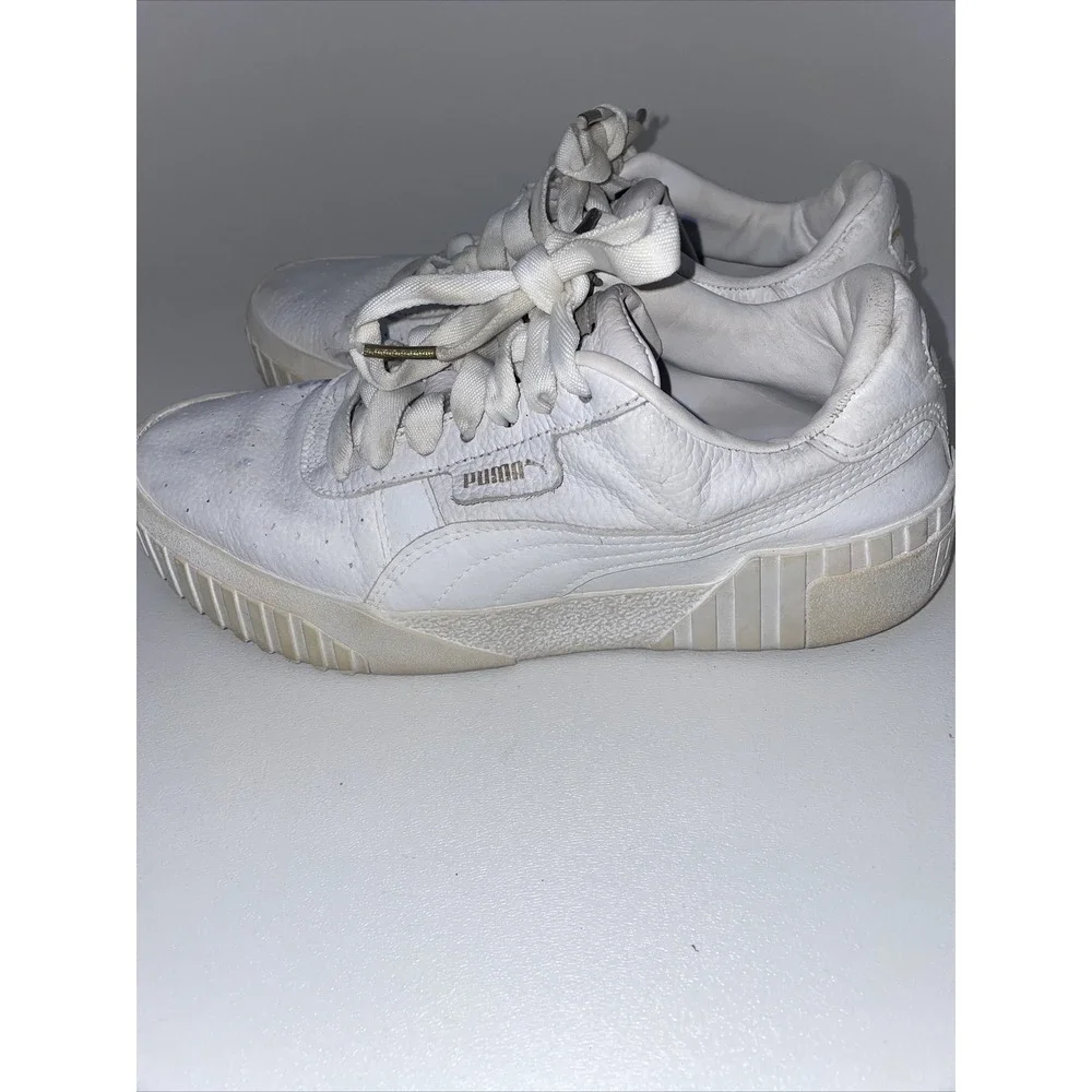 Puma Cali 369155-01 Leather Sneakers, Women's‎ Size 7, White